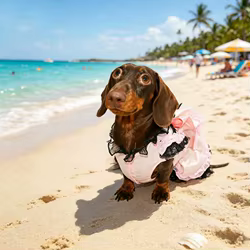 Vestido de encaje para perros Dachshund - sin mangas con lazo