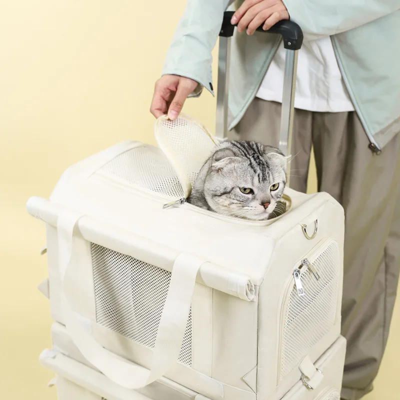 Mochila transportadora para dos gatos – Doble capa transpirable - imagen 3