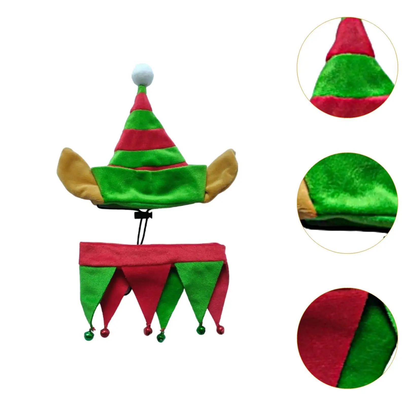 Pañuelos navideños para perros, gorro navideño para perros y traje a juego, bufanda de felpa para mascotas - imagen 5