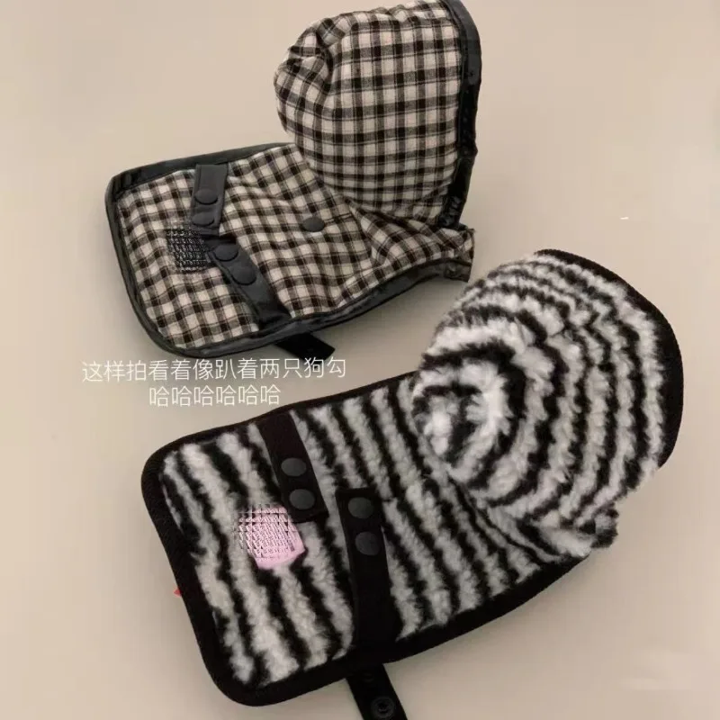 Abrigo a rayas a la moda para mascotas, capa a rayas de invierno, chaqueta cálida y cómoda, Abrigo con capucha, ropa para perros pequeños, ropa para cachorros - imagen 3