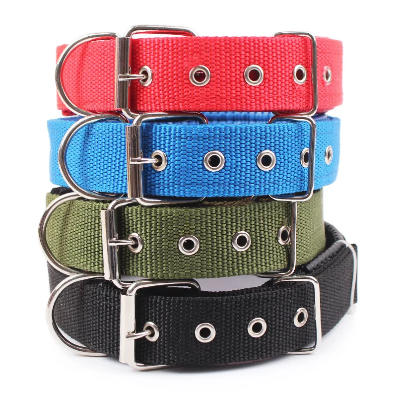 Collar de nailón sólido para perros de todos los tamaños