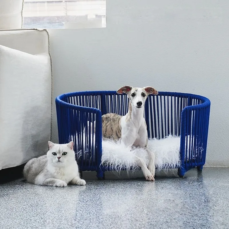 Cama para gatos hecha a mano, estera de dormir duradera y resistente, con cuerda tejida, para mantener el calor en invierno, productos para mascotas - imagen 3