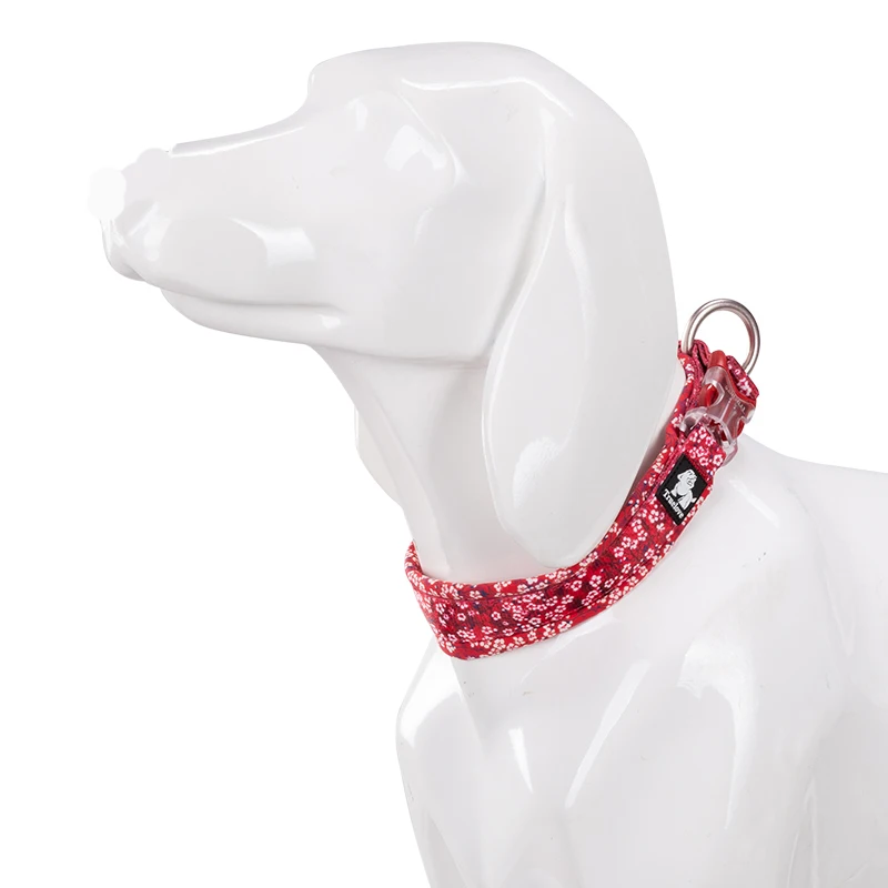 Winhyepet-Collar Floral para perro, accesorio para viajar, caminar al aire libre, cómodo, acolchado con hebilla, para todas las razas, Husky, Chihuahua, Pitbull - imagen 3