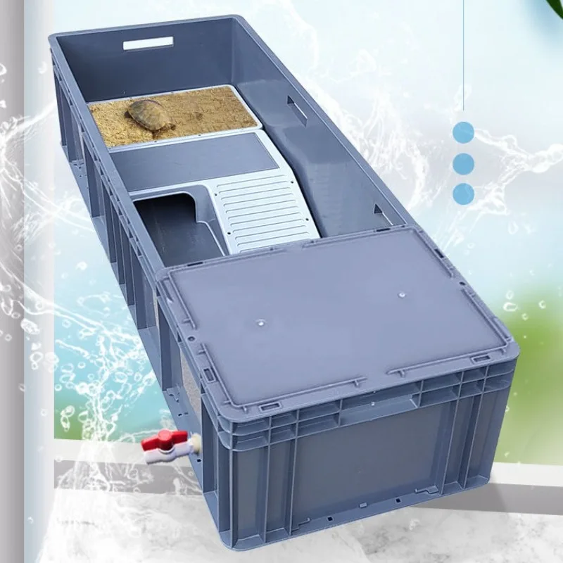 Caja de cría de tortugas grande, tanque de tortuga grueso de plástico para el hogar, suministros para peces y mascotas acuáticas, acuarios, productos de cría de mascotas - imagen 3
