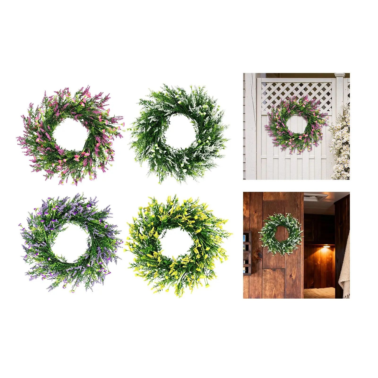 Guirnalda de Lavanda Artificial Rústica – Corona Decorativa para Puerta - imagen 5