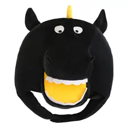 Lindo sombrero de caballo negro accesorio de disfraz ropa cómoda suave ligero para espectáculos de escenario versátil 15,3x10,2 pulgadas tocado de felpa