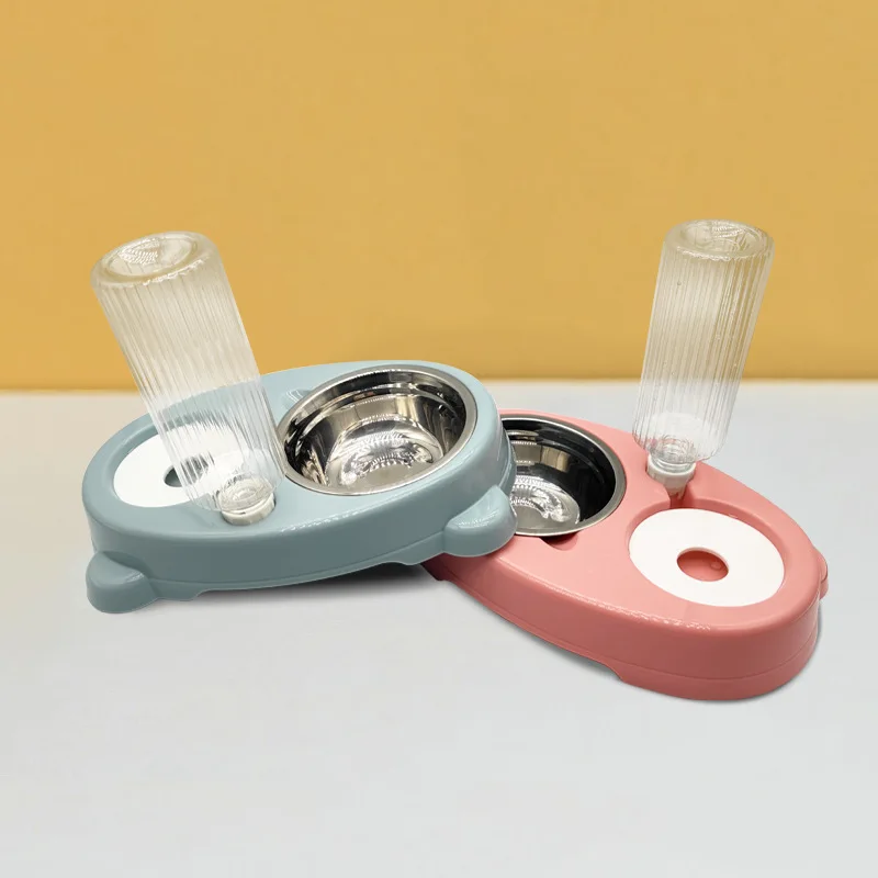 Dispositivo automático de almacenamiento de agua y boca a prueba de humedad para mascotas, dispositivo de alimentación y bebida para gatos y perros, de acero inoxidable, nuevo - imagen 3