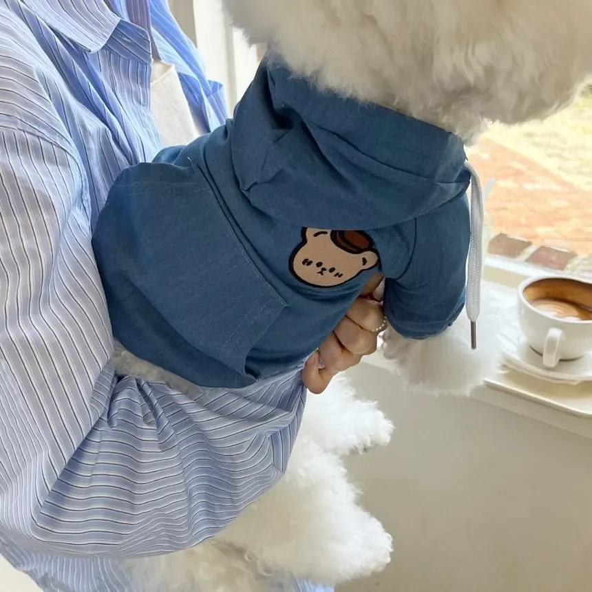 Sudadera con capucha de vaquero con hebilla para mascotas, abrigo de Yorkshire, oso de peluche, ropa para perros pequeños, gato, Otoño e Invierno - imagen 3