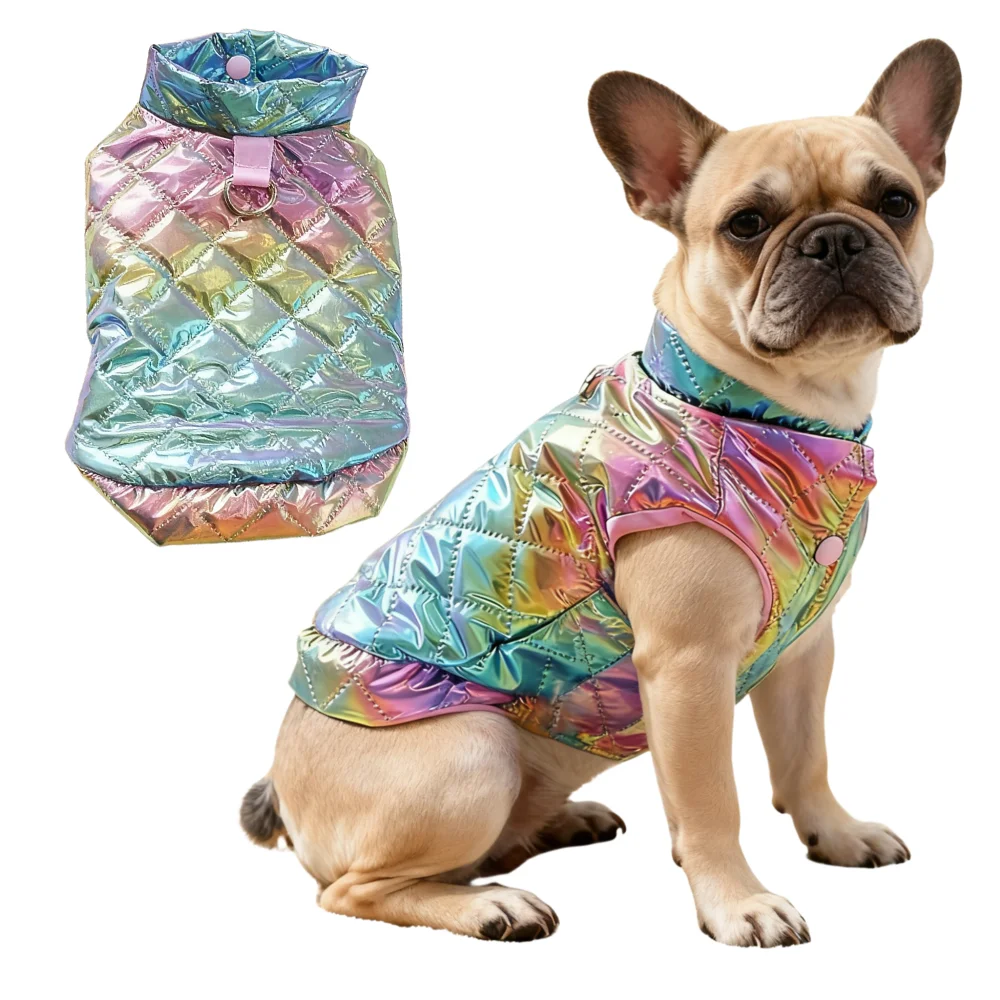 Ropa de invierno para perros: chaqueta acolchada impermeable a prueba de viento para perros para clima frío, abrigos de nieve ligeros para perros pequeños