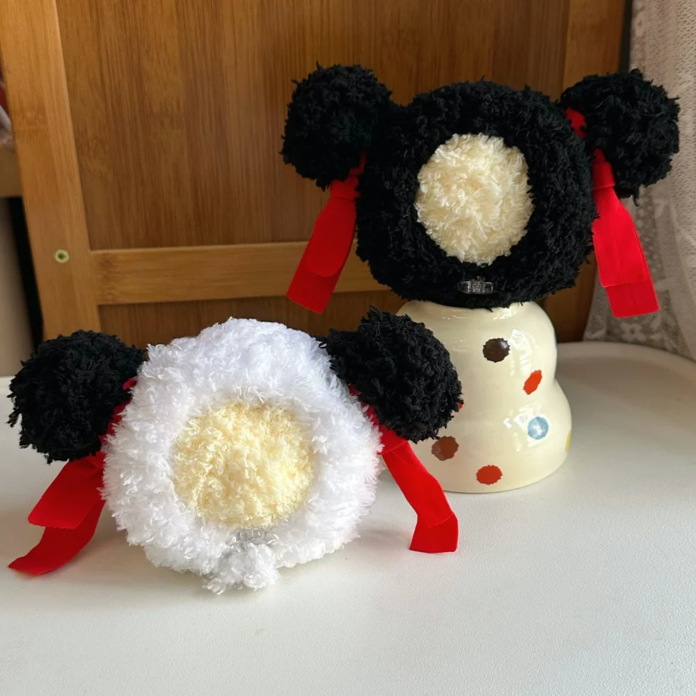 Gorro tejido de lana de otoño para mascota Ragdoll, cubierta para cabeza de bolas de gato con degradado dorado, tocado de Cosplay cálido para perros pequeños medianos en invierno - imagen 3