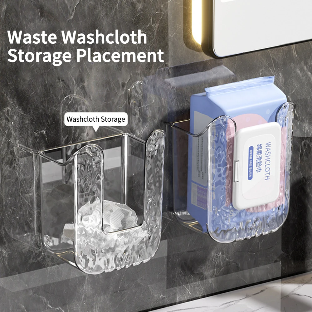 Soporte para pañuelos, caja de pañuelos montada en la pared, toalla facial, caja de almacenamiento de pañuelos húmedos, caja de pañuelos montada en la pared para baño, cocina, inodoro - imagen 3