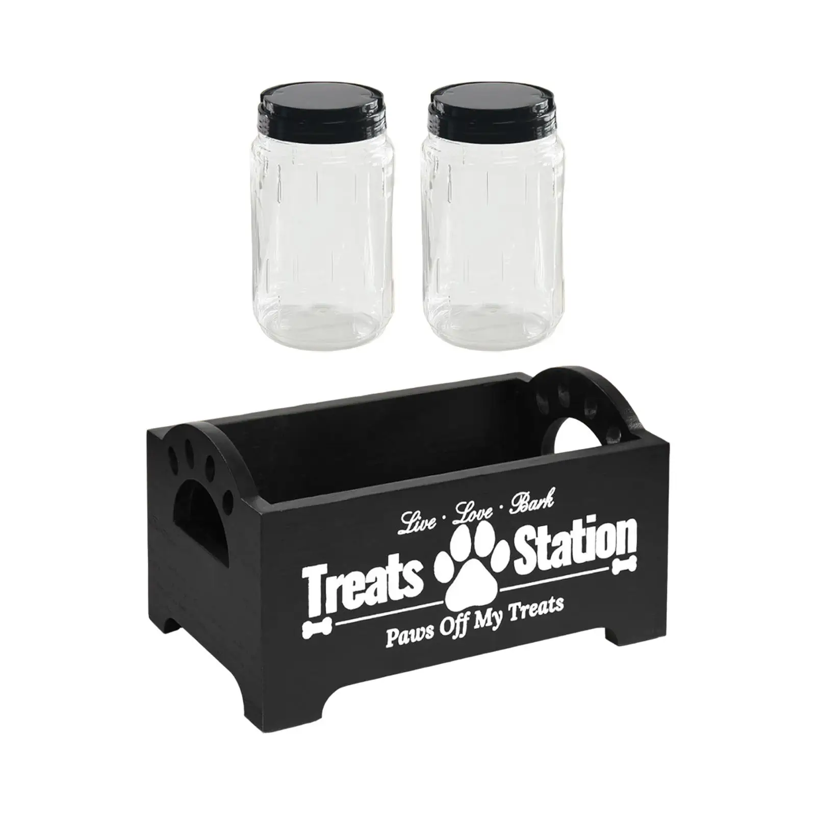 Pet Treat Holder with Jars for Kitchen Counter Modern Dog Food Treat Jar Set