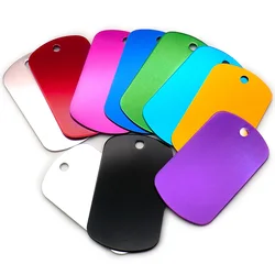 Mezcla aleatoria, 100 Uds., etiqueta de identificación en blanco de aluminio, placas de nombre personalizadas para perros y gatos, colgante personalizado, accesorios de adorno grabables