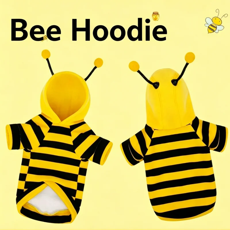 Disfraz de abeja con capucha para gatos y perros pequeños - imagen 2