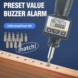 Llave dinamométrica DNS-8N.m con pantalla LCD, destornillador dinamométrico Digital, controlador de torsión preestablecido, Kit de reparación de vehículos de bicicleta con cabezal de 10 lotes