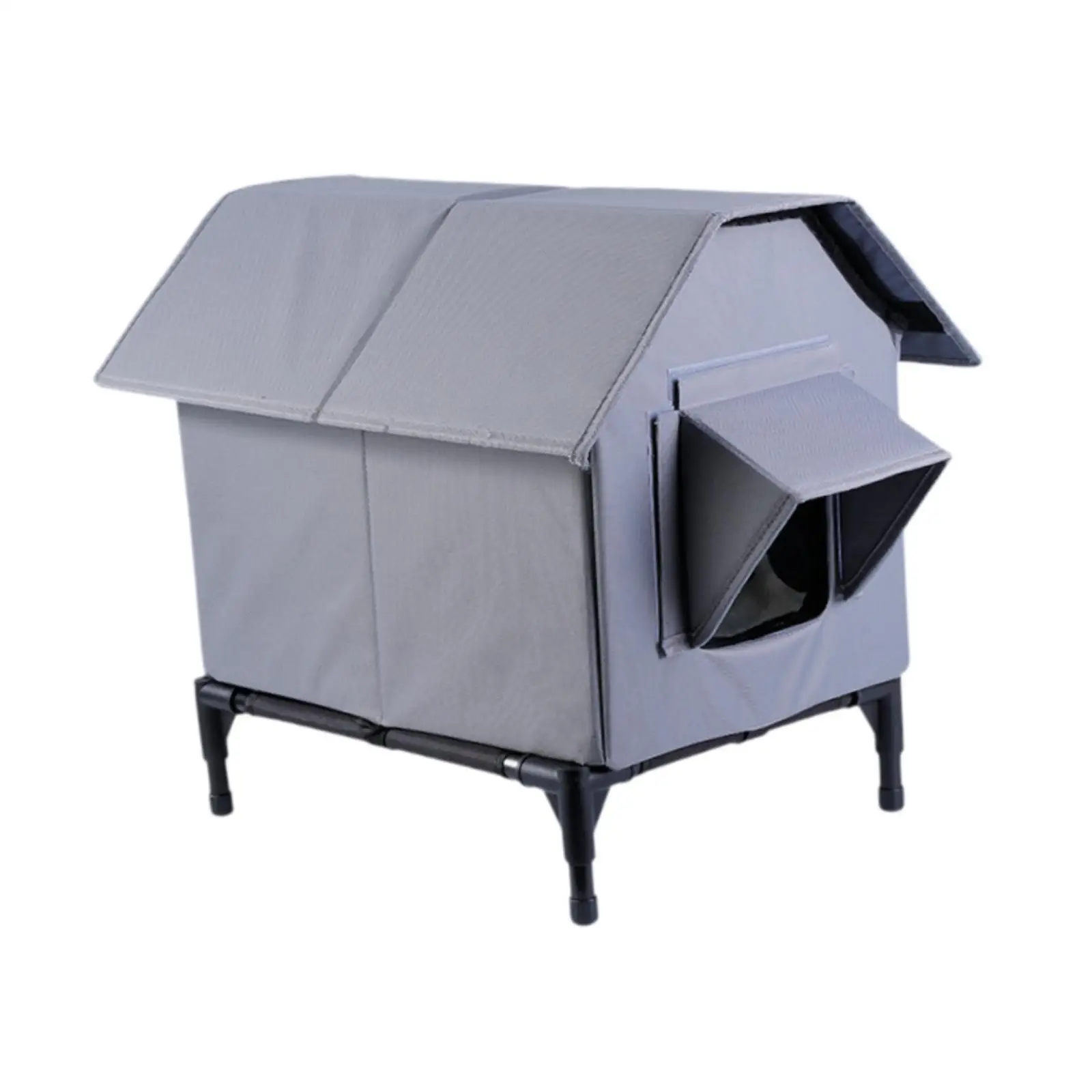 Feral Cat House Weatherproof Cozy for Barn Porch Waterproof with Roof Window