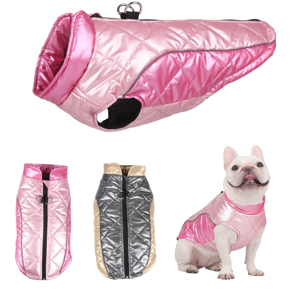 Ropa para perros grandes Otoño Invierno cálido perros chaqueta para gatos abrigo impermeable reflectante chaleco para cachorros Chihuahua suministros de disfraces