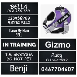 Etiqueta identificativa personalizada para perro – Para arnés o chaleco