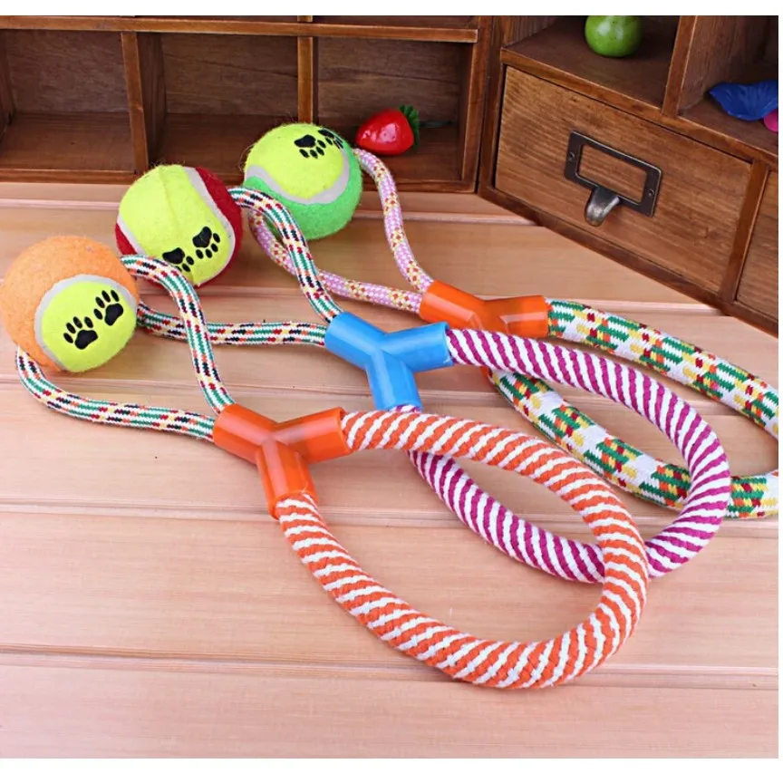 1 Uds. Productos de entrenamiento para perros y gatos, pelota de tenis con cuerda para jugar, juguetes para perros, ejercicio, arado, cuerda para perros, juguetes para masticar, juguetes para dientes - imagen 5