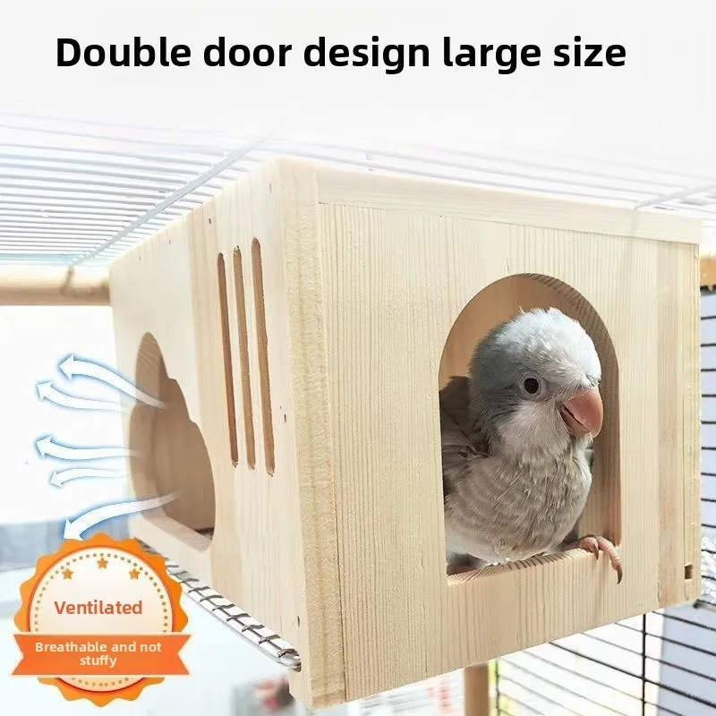 Nidos para pájaros colgantes, casa de madera transpirable para incubar pájaros, suministros para mascotas, golondrina, pinzón, ardilla, pájaros pequeños, caja de nidos para animales - imagen 2