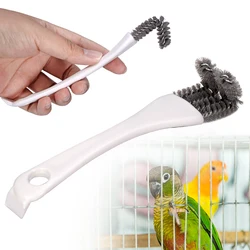 Cepillo de limpieza para jaulas de pájaros con mango largo, pala para huecos, cepillo de fácil extracción, cepillo de limpieza para huecos de jaulas de conejo y hámster, suministros para loros