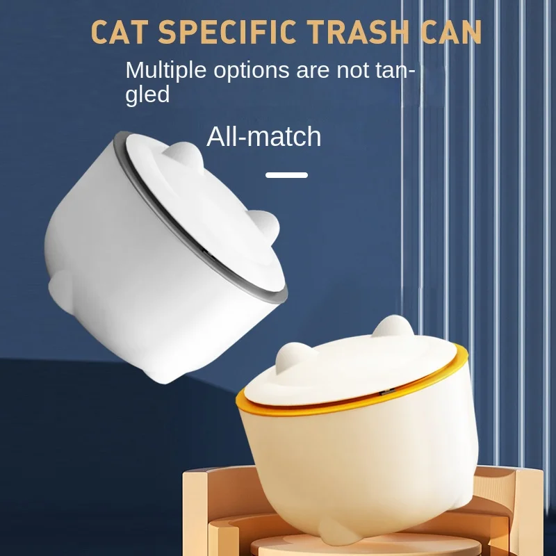 Cubo de basura para excrementos de gatos, lavabo de arena para gatos completamente cerrado, inodoro para gatos, cubo de basura especial, suministros de excrementos - imagen 4