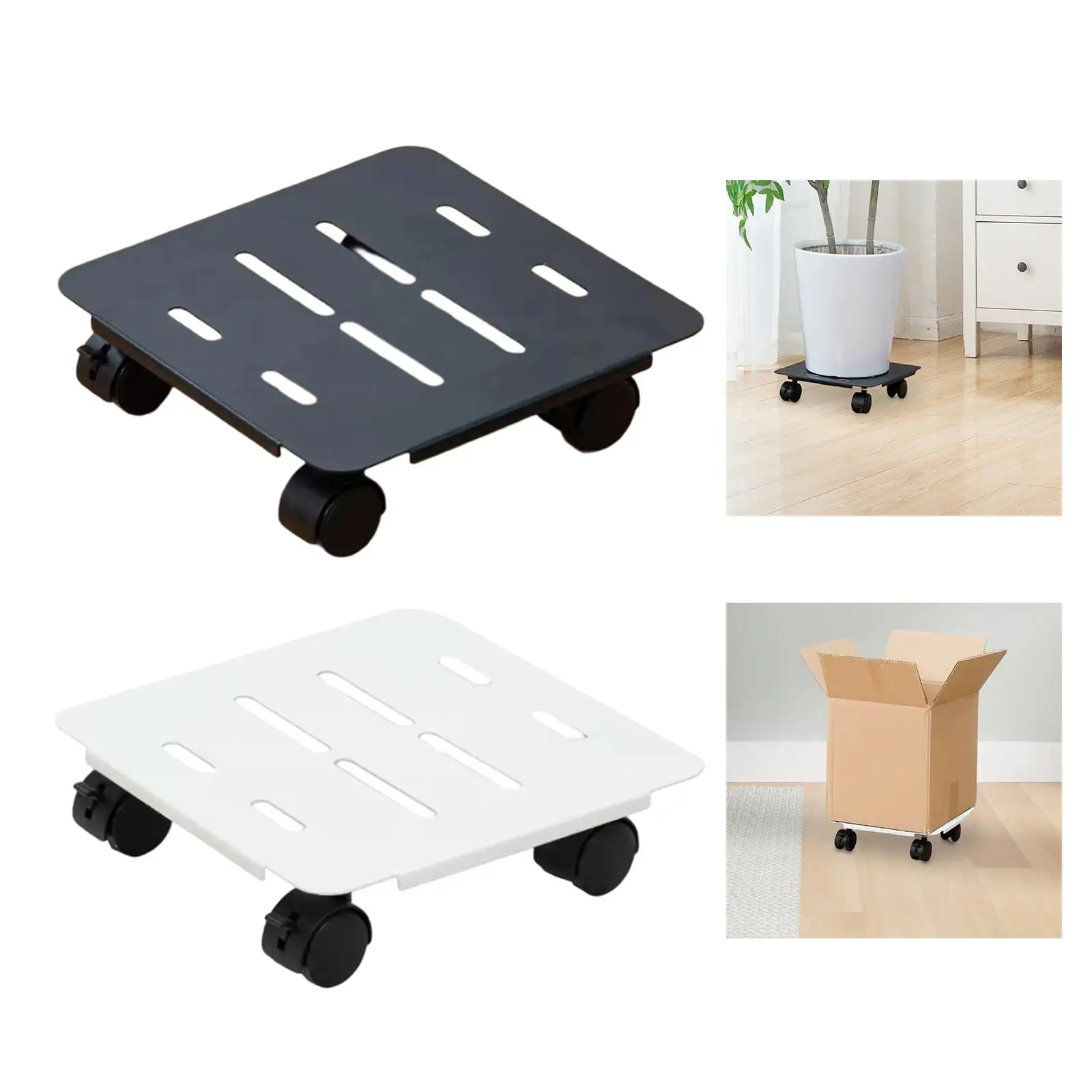 Soporte para plantas con ruedas, práctico soporte para plantas móvil con ruedas, movimiento de plantas en maceta para patio, apartamento, balcón y oficina - imagen 4