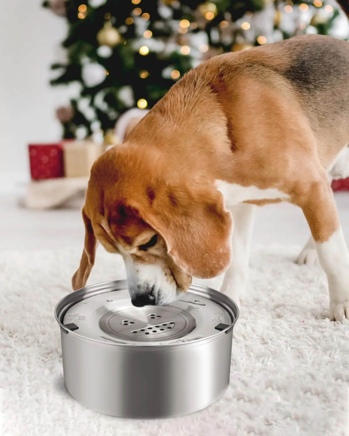 3L Stainless Steel No Spill Water Bowl for Dogs Non-Slip Slow Dog Bowl Water Feeder Dispenser for Medium Large Dogs - imagen 4