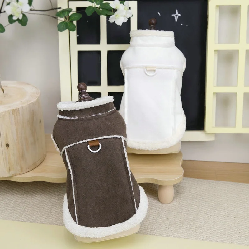 Ropa acolchada a la moda para perros, chaqueta cálida de invierno para perros, chaqueta clásica sólida para cachorros, abrigo bonito y suave para gatos, chaleco para mascotas - imagen 5