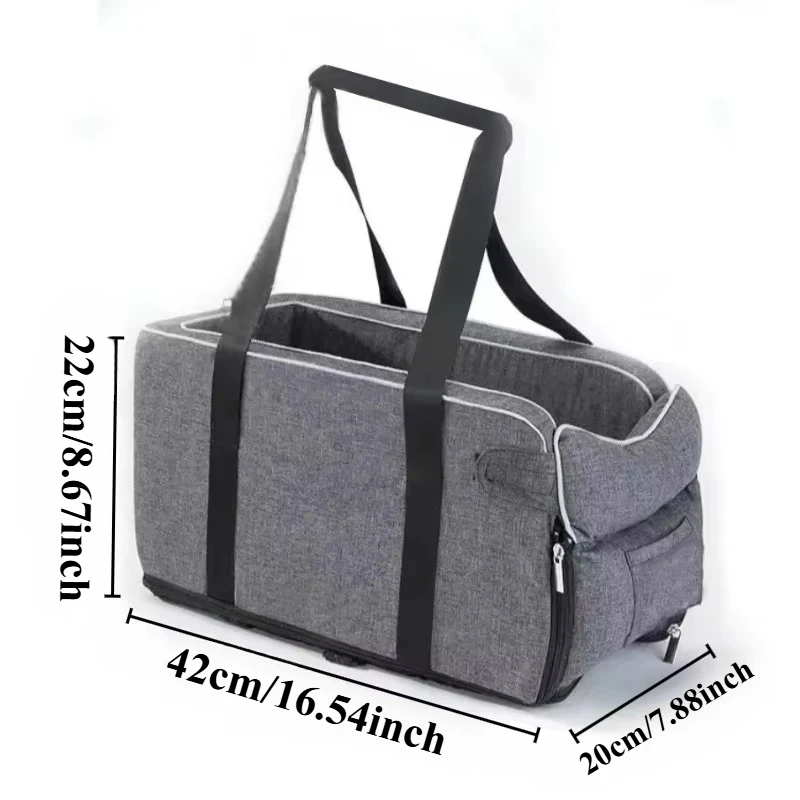 Cama para perros pequeños, transportador portátil para mascotas de viaje para gatos con almohada ajustable, correa de seguridad para viajes al aire libre - imagen 2