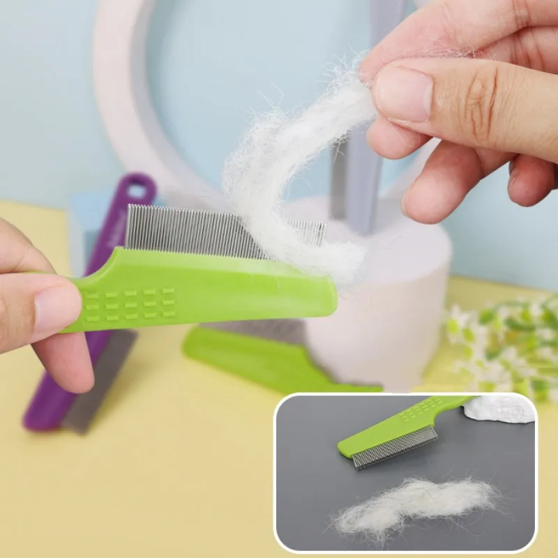 Dog Comb Dense Tooth Dogs Brush Double-row Flea Combs for Dogs Hair Cleaning Dog Grooming Pet Hair Remover Massage Cat Brush - imagen 4