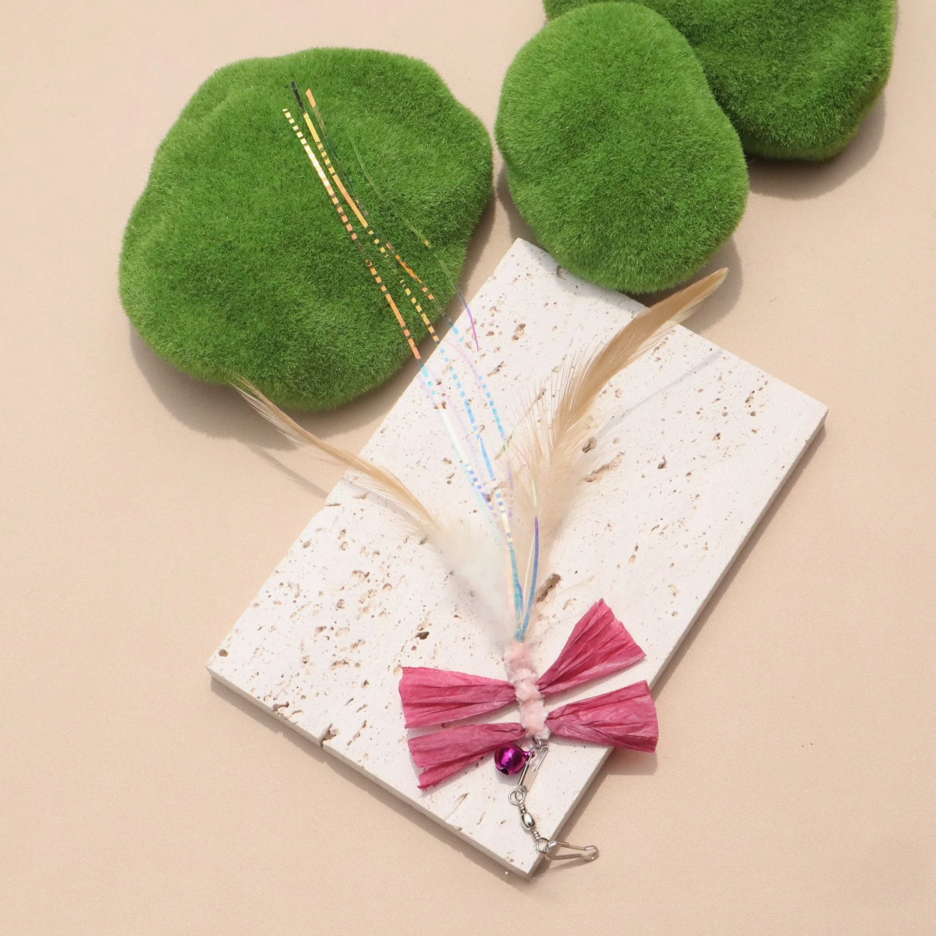 2 uds/3 uds simulación libélula rafia palo de burla para gatos cabeza de repuesto insecto juguete para gatos juguetes interactivos para mascotas para gatitos - imagen 4