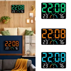 Reloj despertador digital LED con brillo ajustable para dormitorio