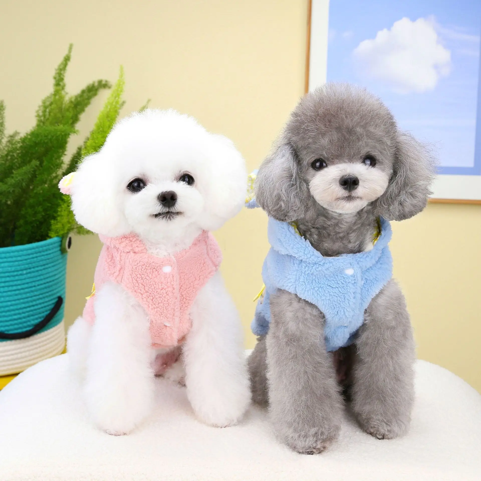 Ropa de otoño e invierno para perros de peluche, pijamas de felpa, gato de peluche, corbata de invierno para mascotas, chaleco de oso de peluche, ropa para perros pequeños