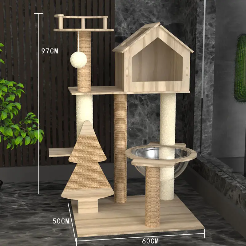 Árbol para gatos, torre de juguete, arena, cápsula espacial, tablero rascador, percha acolchada de felpa para gatos, hamaca acogedora, postes de Sisal, producto para mascotas de varios niveles - imagen 3