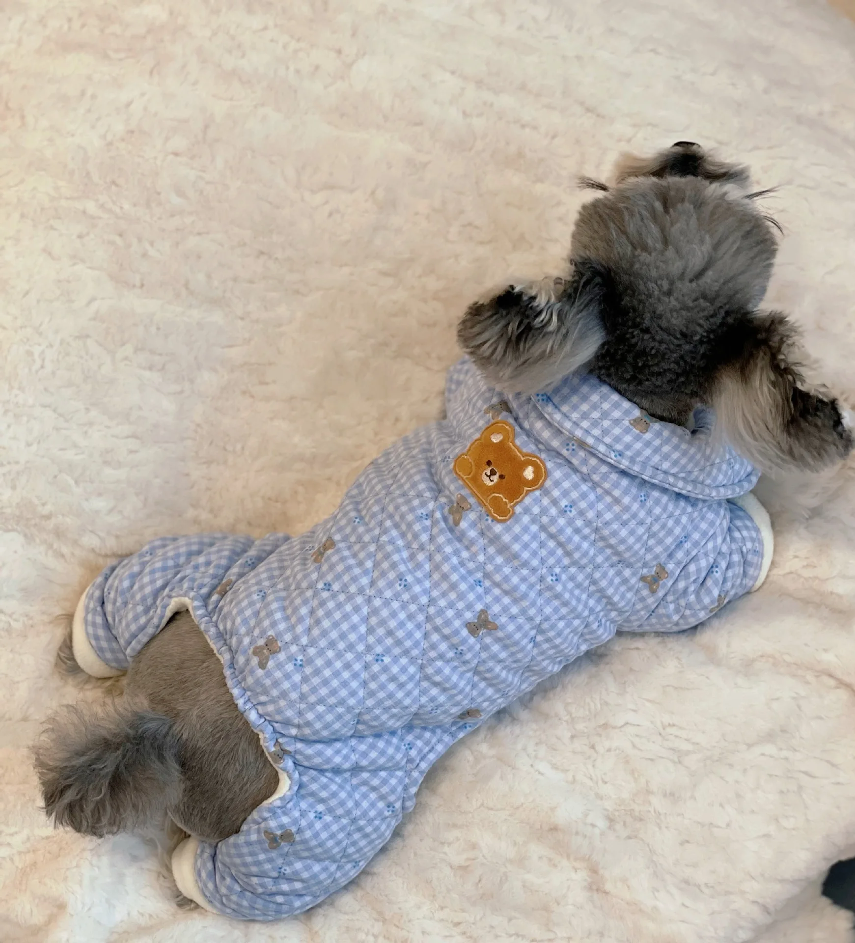 Chaqueta para perro, ropa cálida para cachorros, abrigo para mascotas de cuatro patas, ropa acolchada de algodón grueso, pijamas para el hogar para Chihuahua Yorkshire - imagen 4