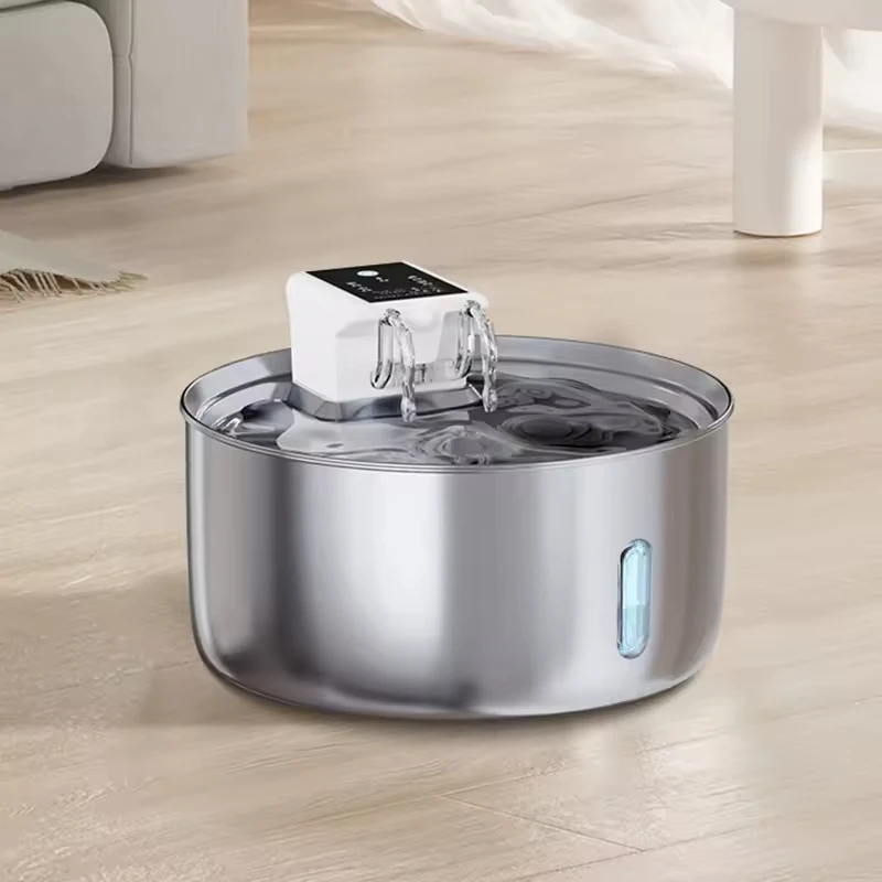 VOFORD 7L Fuente de agua automática de acero inoxidable para gatos 5000mAh Bebedero inalámbrico para mascotas Batería y sensor Dispensador 2 en 1 - imagen 2