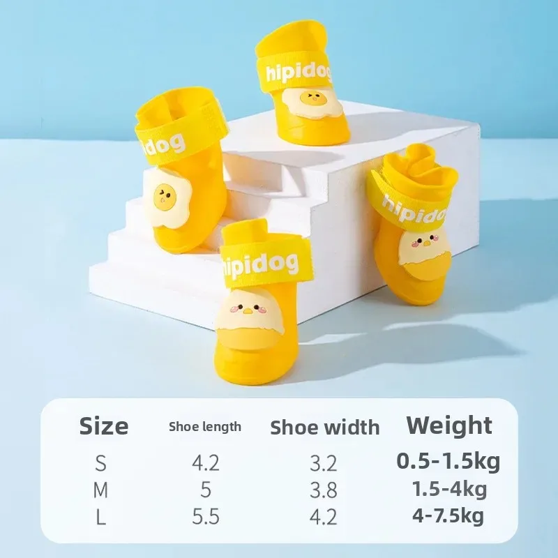 Bonitos zapatos de lluvia de silicona impermeables para perros pequeños y medianos, zapatos antideslizantes resistentes al desgaste para mascotas, nuevos