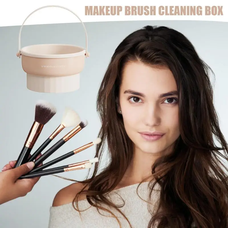 Alfombrilla de limpieza de cepillo de maquillaje 2 en 1, estante de almacenamiento y secado de maquillaje, almohadilla limpiadora de cepillo de silicona con estante organizador de cepillo cosmético para - imagen 4