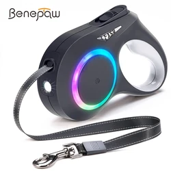Correa retráctil LED para perros – paseos seguros con luz nocturna