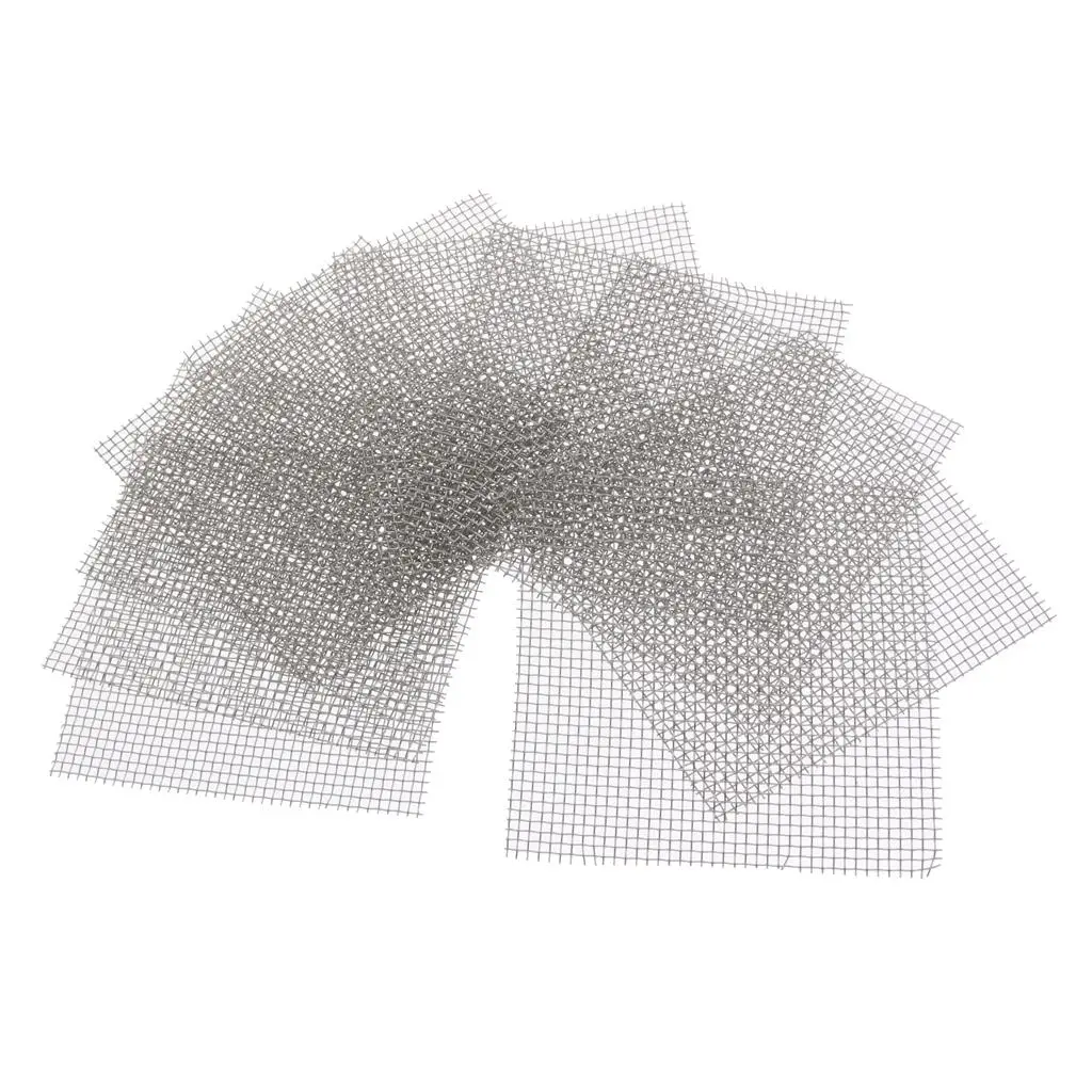 10x Aquarium Stainless Steel Wire Mesh Pad Plants Moss Net - Easy to Use with All Aquatic Plants