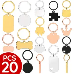 Placa identificativa redonda de acero para gatos y perros - 20 uds