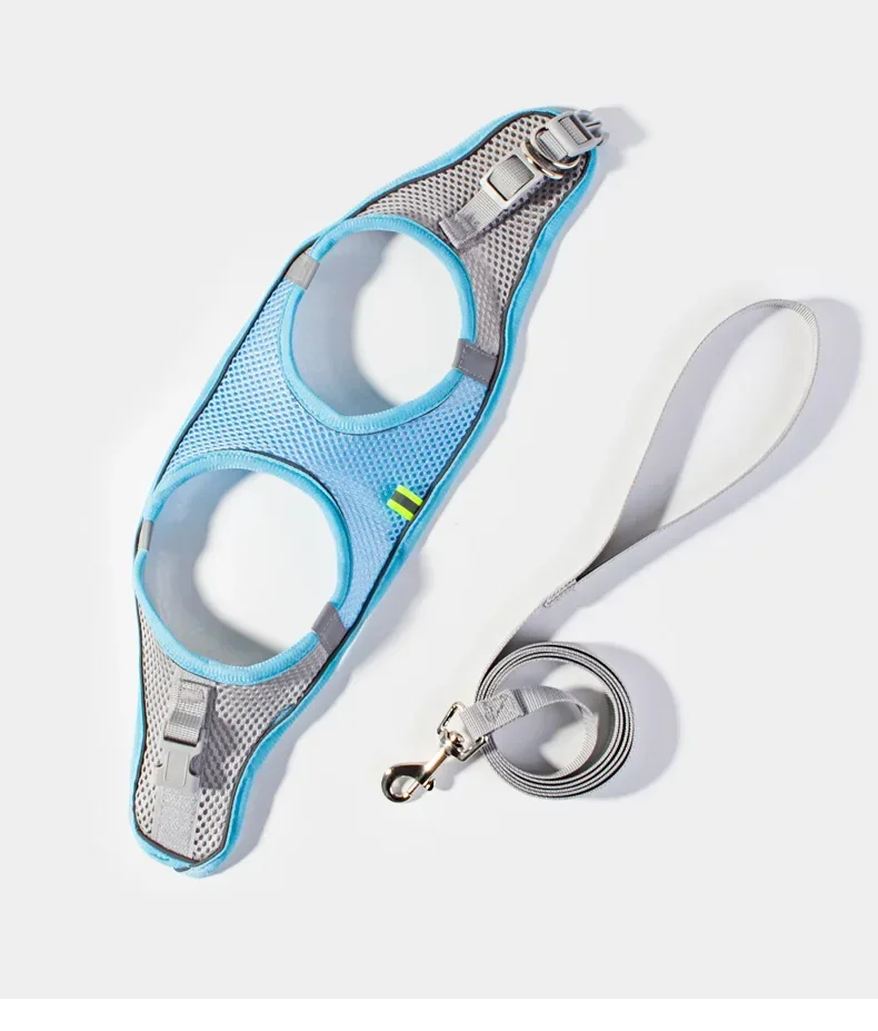 Conjunto de correa de arnés para perros pequeños, arnés ajustable para cachorros y gatos, chaleco, Bulldog Francés, Chihuahua, Pug, correa para caminar al aire libre - imagen 4