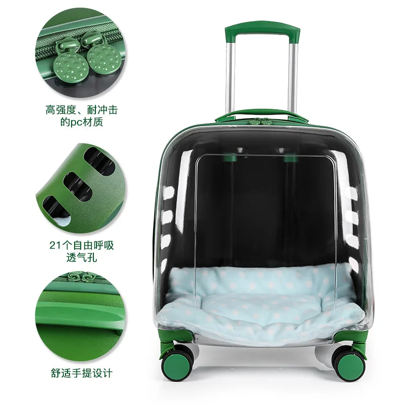 Bolsa de viaje con ruedas para gatos y perros – Transpirable - imagen 4