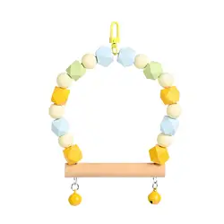 Columpio para loros y aves pequeñas – percha de madera colgante