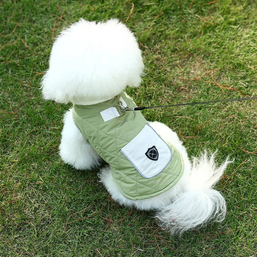 Recién llegado, ropa cálida para perros de compañía de otoño e invierno para Bichon y perros de peluche, trajes para perros de dos patas de Color puro para razas pequeñas - imagen 4