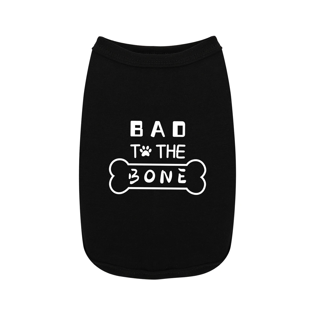 Bad The Bone Printed-Chaleco de verano para perro, ropa para cachorros pequeños, camiseta para mascotas