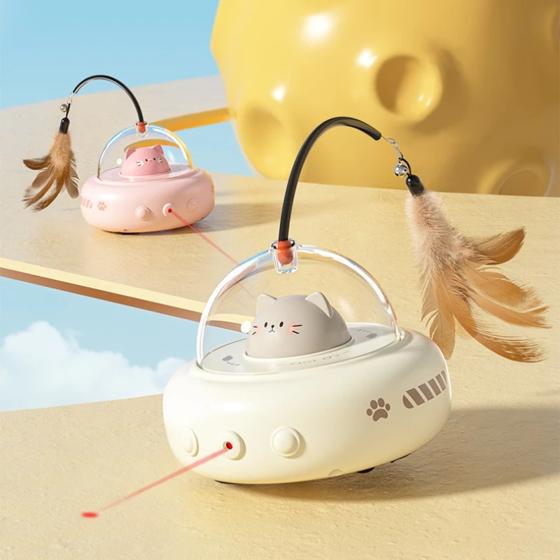 Palillo de Teaser para gatos, juguetes para aliviar el aburrimiento, coche eléctrico para mascotas, juguete automático para gatos, bolígrafo inteligente para gatos