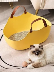Caja de arena grande para gatos con pala – Semicerrada anti-salpicaduras