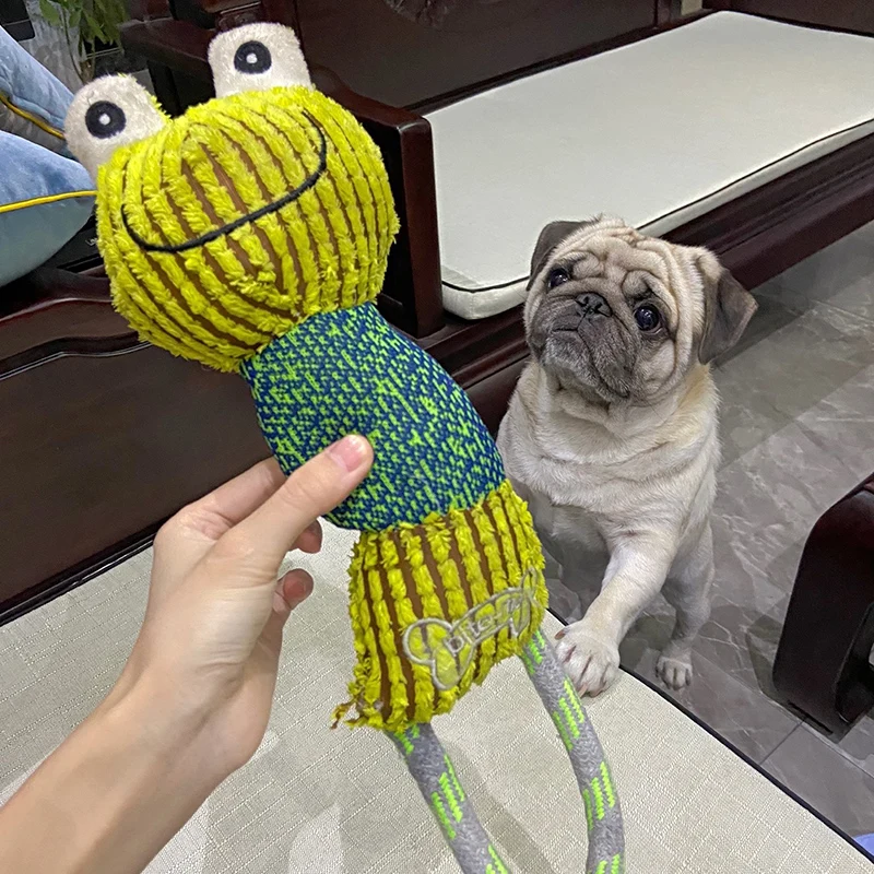 Juguetes para masticar para perros con mango para perros pequeños y medianos, Corgi de Pomerania, juguete interactivo duradero con forma de Animal, accesorios para cachorros - imagen 5